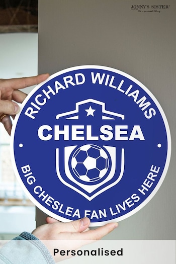 Blue Personalised Metal Football Plaque by Jonnys Sister (E80619) | £28