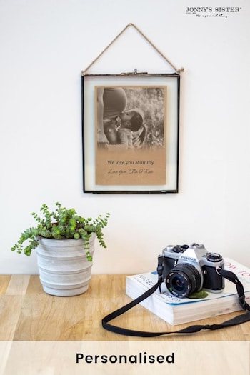 Personalised Vintage Glass Framed Brown Photo Print by Jonnys Sister (E80642) | £25