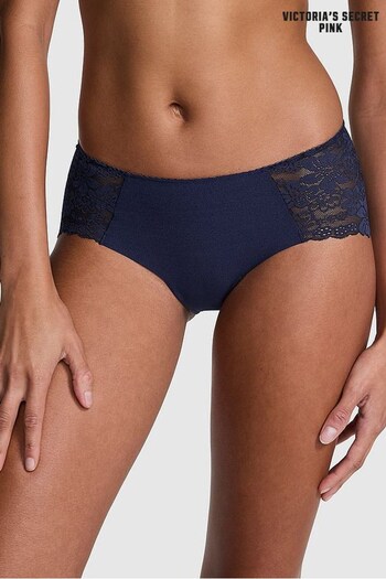 Victoria's Secret PINK Midnight Navy Blue Lace Trim Hipster No Show Knickers (E80903) | £9