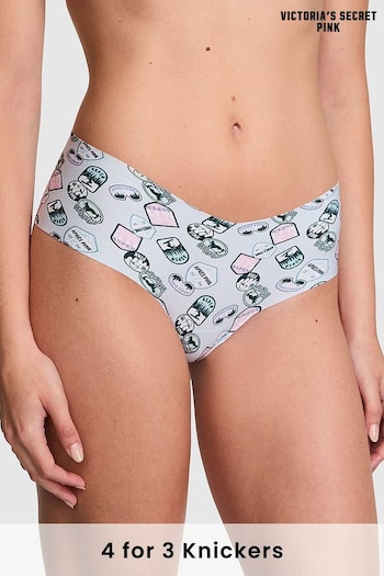 Victoria's Secret PINK Hydrangea Blue Sticker Print Cheeky No Show Knickers (E80908) | £9