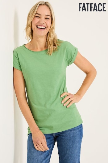 FatFace Ivy Organic Cotton Light Green T-Shirt (E80968) | £25