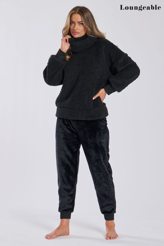 Buy Women s Loungewear Sets Black Loungewear Online Next UK