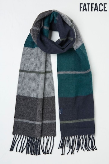 FatFace Teal Blue Oscar Check Scarf (E82480) | £29.50