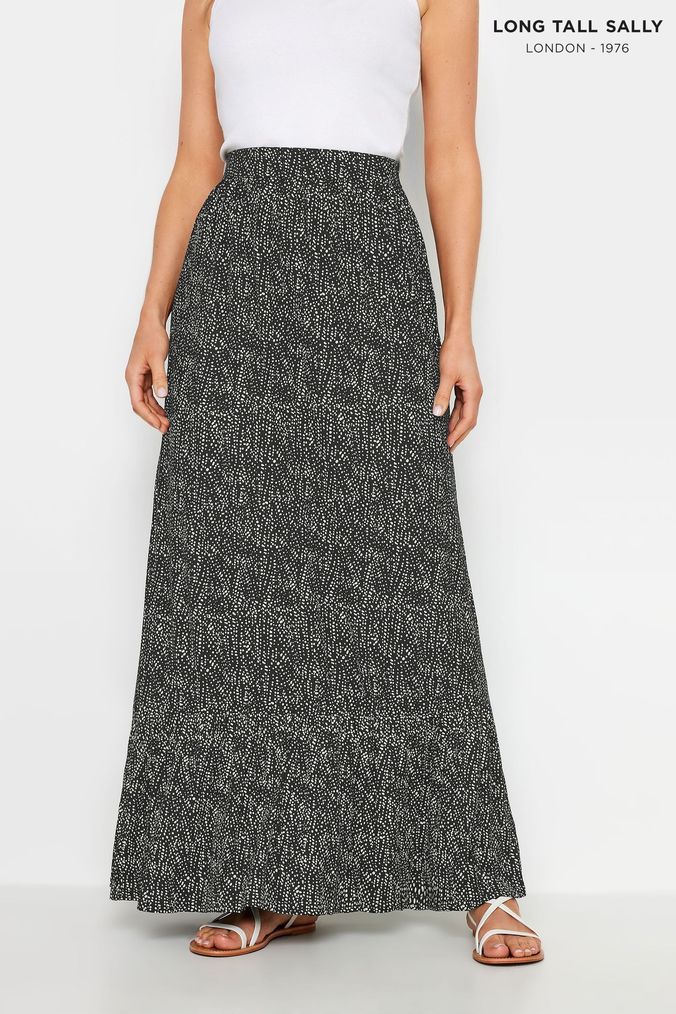 Black tiered maxi skirt uk 2025