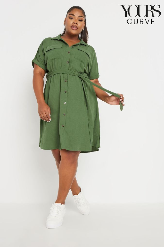 Next green shirt dress top