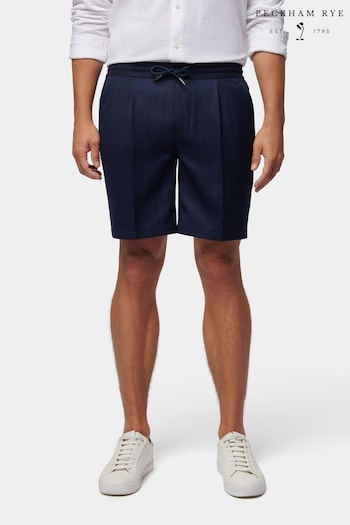 Peckham Rye Blue Herringbone Drawstring shorts wrap (E83089) | £75