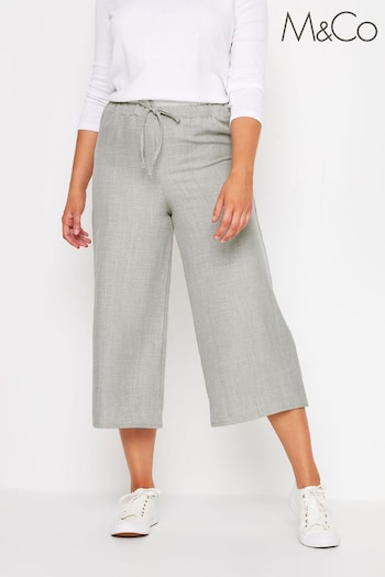 M&Co Grey Petite Linen Look Culottes (E83198) | £30