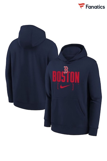 Fanatics Youth Blue MLB Boston Sox Club Fleece Club Stack Hoodie (E83486) | £48