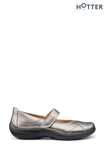Hotter Pewter Grey Regular Fit Hope Touch Fastening Shoes (E83568) | £79
