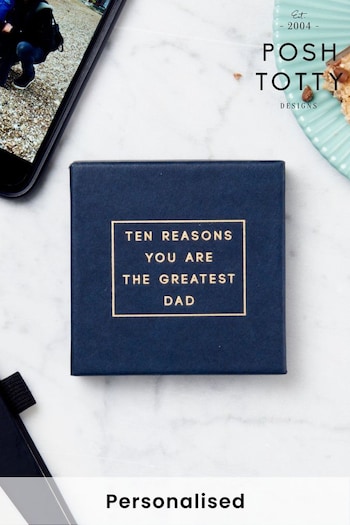 Posh Totty Designs Personalised 10 Reasons You Are The Greatest Dad Message Box White Gift Set (E83623) | £22