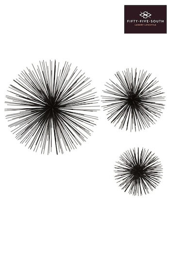 Fifty Five South Set of 3 Black Mirano Iron Starburst Wall Decor (E83630) | £90