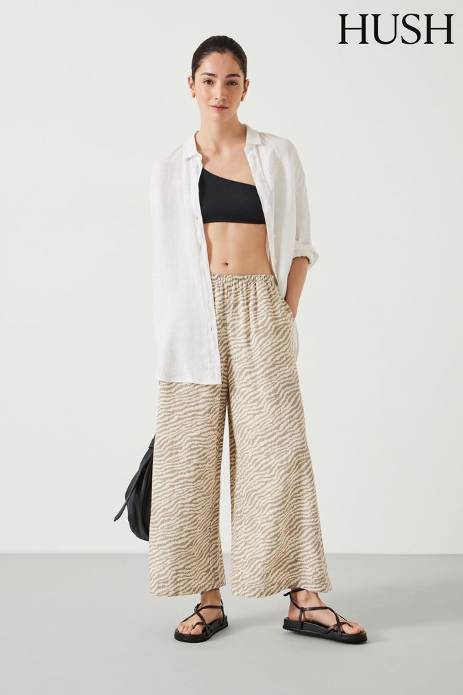 Buy Women s Hush Linen Trousers Online Next UK