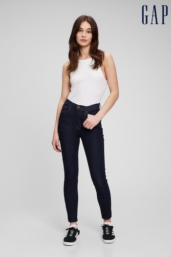 Gap Dark Wash Blue High Waisted Skinny Jeans (E83973) | £45