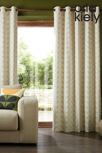 Orla Kiely Natural Linear Stem Eyelet Curtains (E84096) | £55 - £115