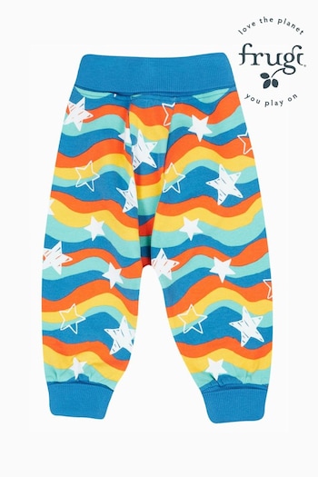 Frugi Blue Wavy Stars Cosy Parsnip Pants (E84127) | £0