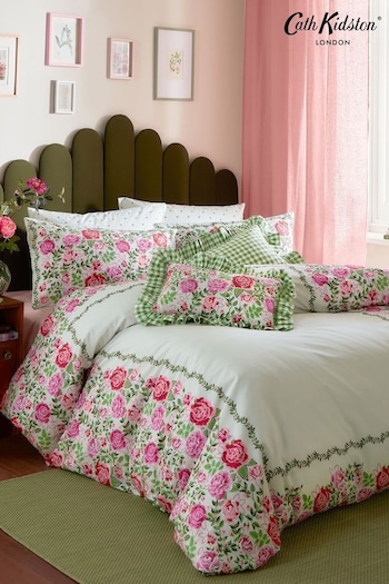 Cath Kidston Sage Dolly Rose Duvet Cover and Pillowcase 100% Cotton Set (E84136) | £50 - £90