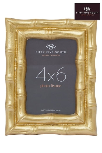Fifty Five South Gold Hiba Bamboo Effect Photo Frame 4x6 (E84185) | £40
