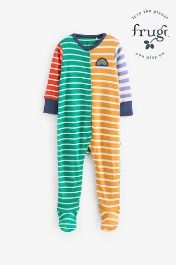 Frugi Unisex Blue  Rainbow Hotchpotch Babygrow (E84245) | £22