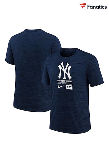 Fanatics Youth Large Blue MLB New York Yankees Logo Velocity T-Shirt (E84631) | £35