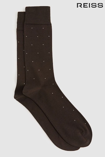 Reiss Chocolate Mario Spot Polka Dot Socks (E84671) | £10