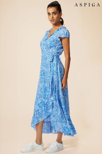 Aspiga Blue Demi Wrap Dress (E84693) | £90