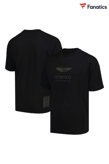 Fanatics Aston Martin Aramco Logo Stealth Black T-Shirt (E84927) | £43