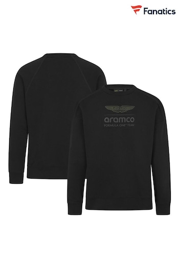 Fanatics Aston Martin Aramco Stealth Crew Black Sweater (E84932) | £90