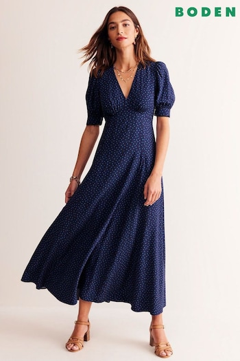 Boden Blue Godet Tea Dress (E85425) | £135