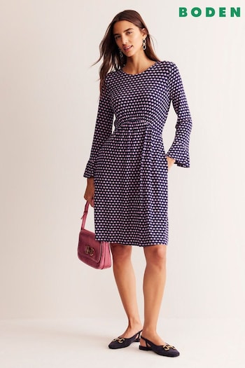 Boden Pink Flute Sleeve Jersey Dress (E85455) | £60