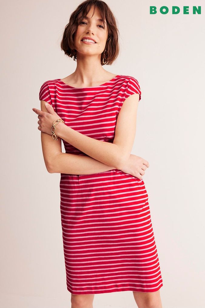 ArvindShops Buy Women s 14 Red Boden Summer Dress Short Sleeve 100 Cotton Dresses Online Annalynne Mini Dress