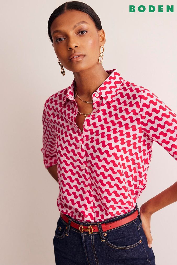 Red formal shirt for ladies discount