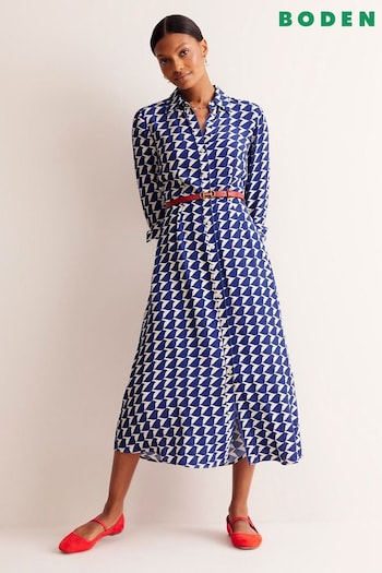 Boden Blue Kate Midi Shirt Dress (E85596) | £125