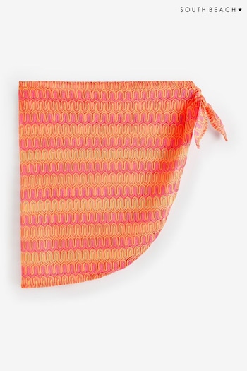 South Beach Orange Crochet Side Tie Cover-Up (E86002) | £18
