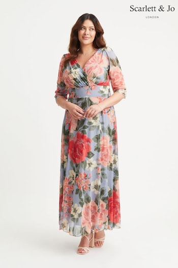 Scarlett & Jo Natural Verity Print Maxi Gown (E86033) | £95