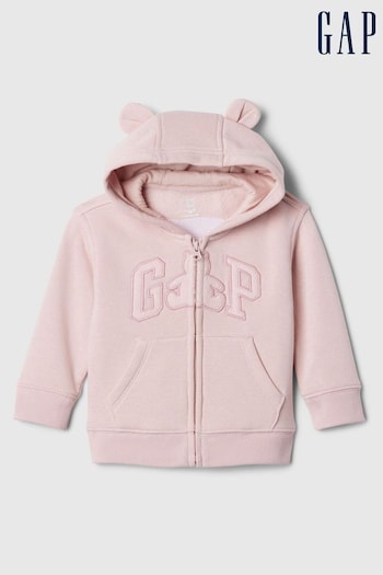 Gap Pink Soft Logo Vintage Zip Through Hoodie (Newborn-24mths) (E86611) | £18