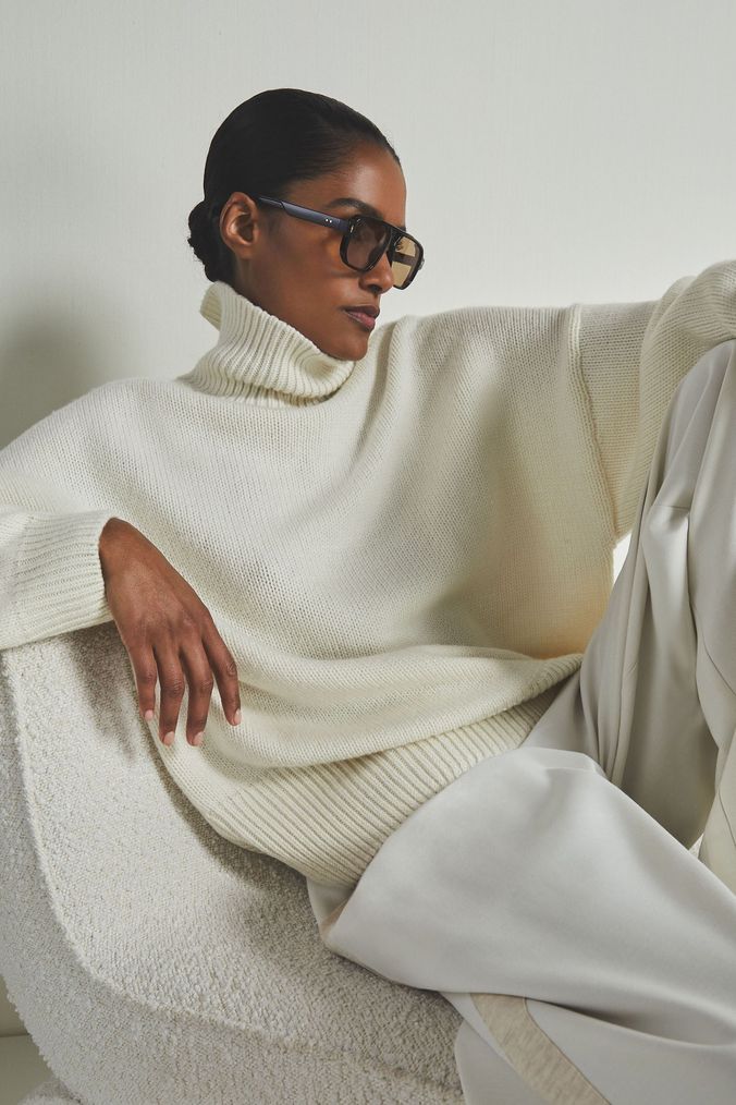Cream polo neck jumper mens deals