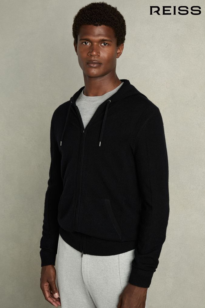Buy Men s Long Sleeve Cashmere Plus Size Hooded Lotion Online Next UK