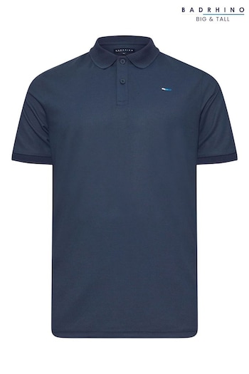 BadRhino Big & Tall Navy Blue Pique Polo Shirt (E86750) | £29