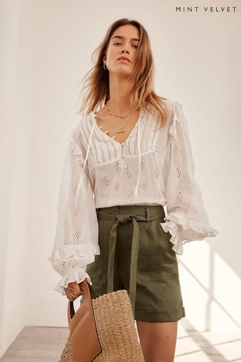 Mint Velvet Cream Broderie Anglaise Blouse (E86752) | £60