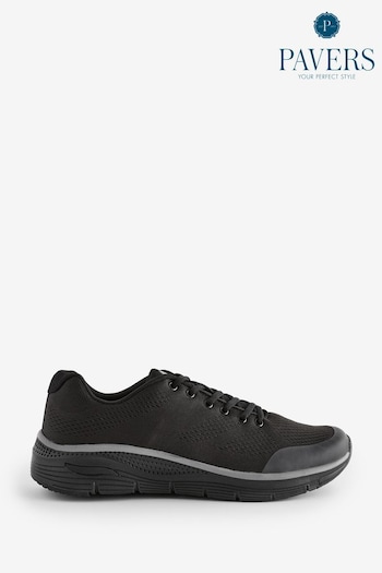 Pavers Black Lace-Up Trainers (E86758) | £40