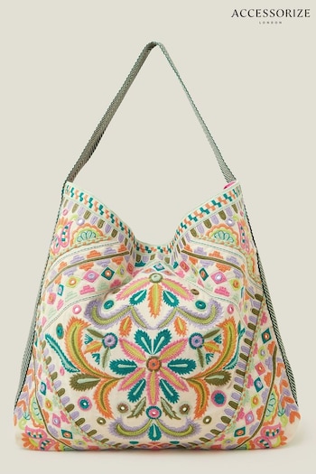 Accessorize Natural Mirror Embroidered Shoulder Bag (E86783) | £42