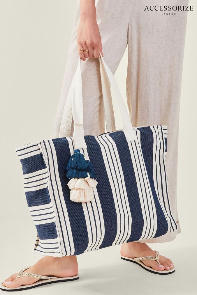 Buy Women s Blue Stripe Bags Online Next UK