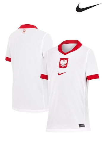 Nike White Kids Poland Home Stadium Shirt 2024 (E87213) | £65