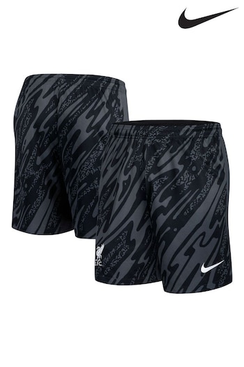 nike running Black Liverpool Home Goalkeeper Stadium Shorts 2024-25 (E87221) | £43