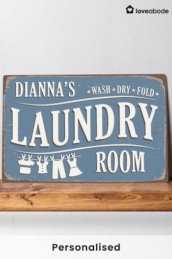 Loveabode Natural Personalised Laundry Room Sign (E87737) | £15