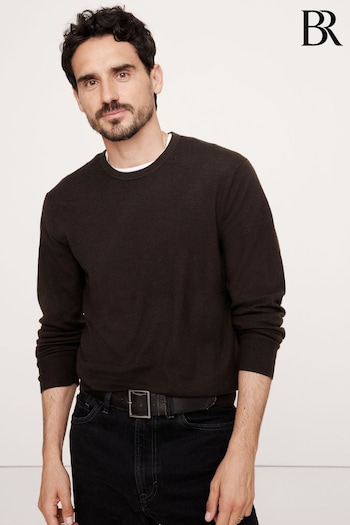 Banana Republic Brown Italian Merino Crew-Neck Jumper (E87823) | £70