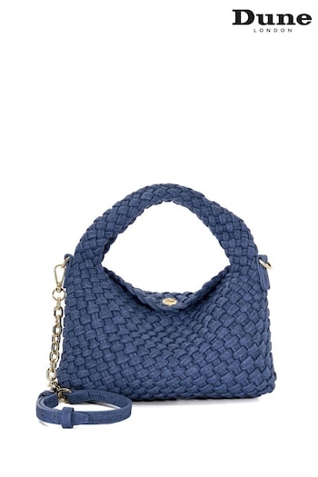 Dune London Blue Dinkydeliberate Mini Woven Slouch Crossbody Bag (E88345) | £80