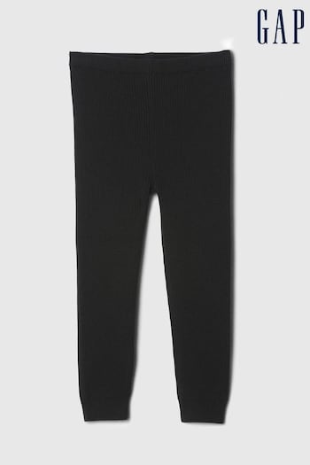 Gap Black Ribbed Jumper Pull On Vulcanized leggings (6mths-5yrs) (E88702) | £12