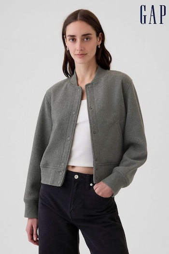 Gap Grey Wool Blend Bomber Jacket (E88769) | £95