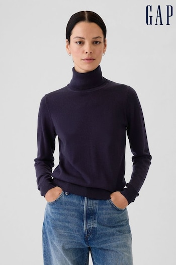 Gap Navy Blue Merino Wool Turtle Neck Jumper (E88802) | £45